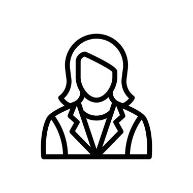 bayan vektör ince çizgi simgesi