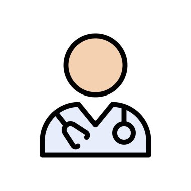 doktor vektörü düz renk simgesi