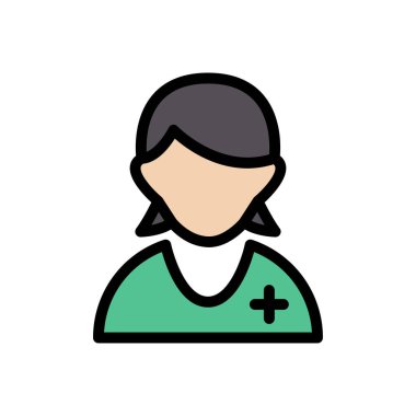 Hasta vektörü düz renk simgesi