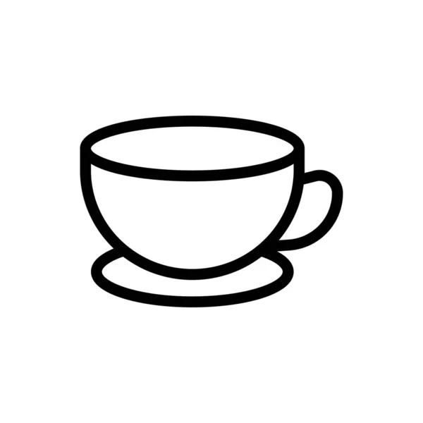 Taza Vector Delgada Línea Icono — Vector de stock