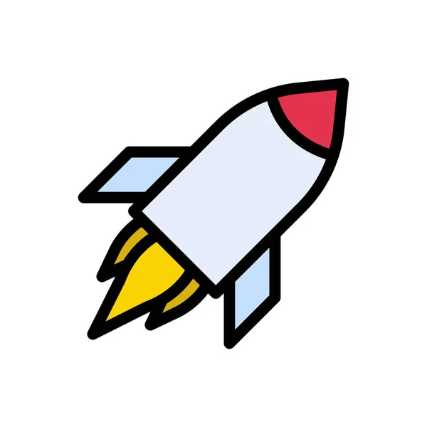 Ракета Вектор Плоский Колір Значок — стоковий вектор