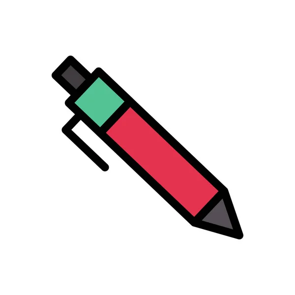 Εικονίδιο Επίπεδου Χρώματος Διανύσματος Στυλό — Διανυσματικό Αρχείο
