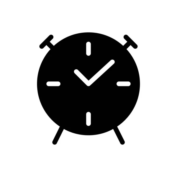 Uhr Vektor Glyphen Flaches Symbol — Stockvektor