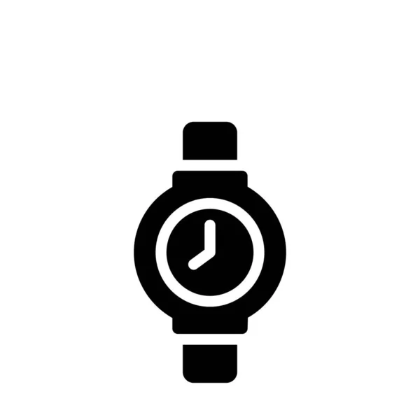 Horloge Vector Glyph Platte Pictogram — Stockvector
