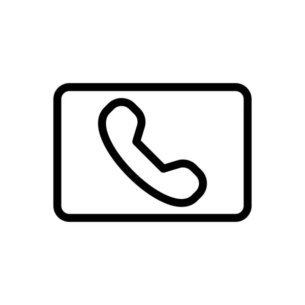 Telefoon Vector Dunne Lijn Pictogram — Stockvector