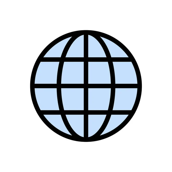 Иконка Глобального Векторного Плоского Цвета — стоковый вектор