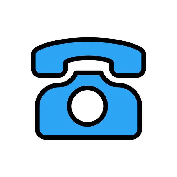 Telefoon Vector Platte Kleur Pictogram — Stockvector