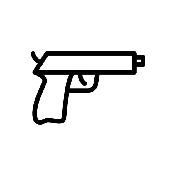 Pistool Vector Dunne Lijn Pictogram — Stockvector