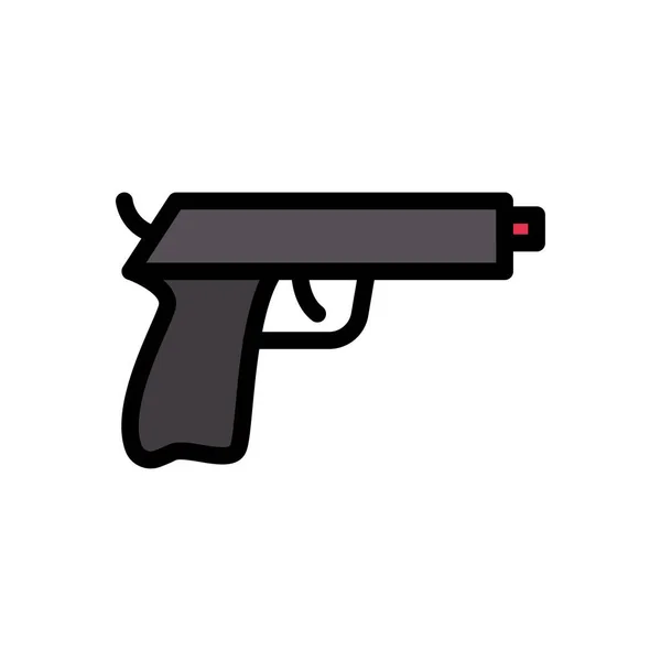 Gun Vector Vlakke Kleur Pictogram — Stockvector