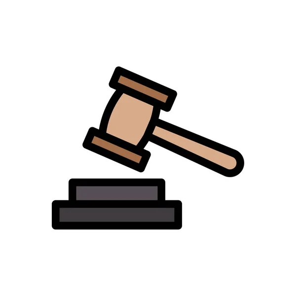 Court Vector Flat Color Icon — Stock Vector