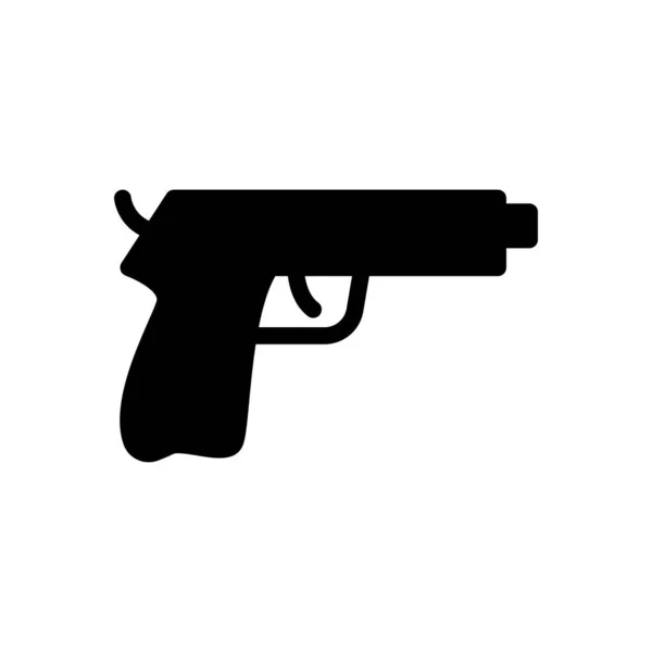 Pistole Vektor Glyphen Flaches Symbol — Stockvektor
