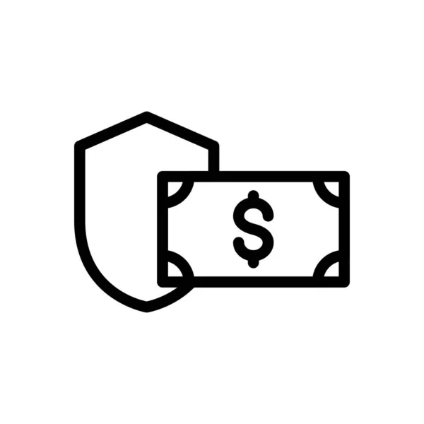 Dollar Vector Dunne Lijn Pictogram — Stockvector