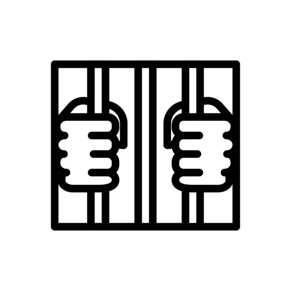 Jail Vector Thin Line Icon — Stock Vector