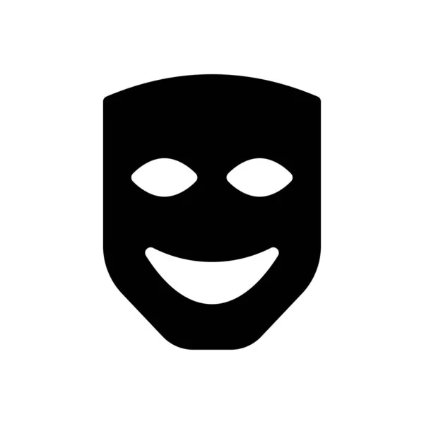 Maske Vektor Glyphen Flaches Symbol — Stockvektor