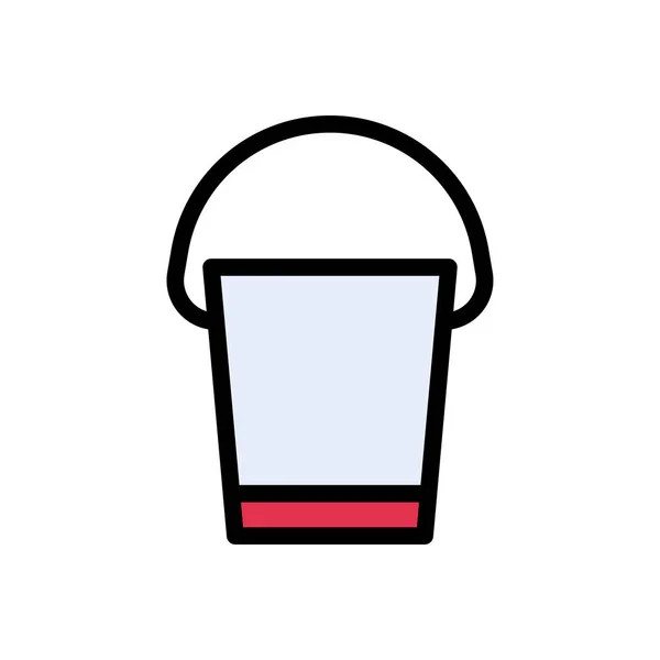 Pail Vector Flat Color Icon — 스톡 벡터