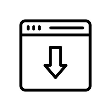 Web sayfası ince çizgi simgesi