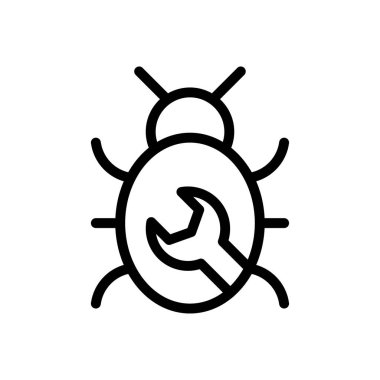 kötü yazılım vektörü ince çizgi simgesi