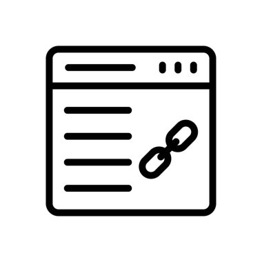 Web sayfası ince çizgi simgesi