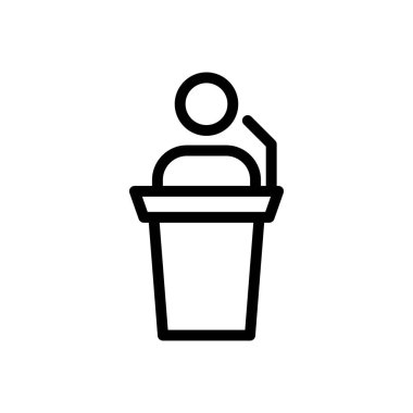 konuşma vektörü ince çizgi simgesi