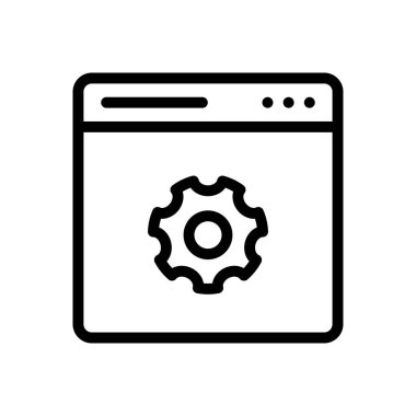 tarayıcı vektörü ince çizgi simgesi