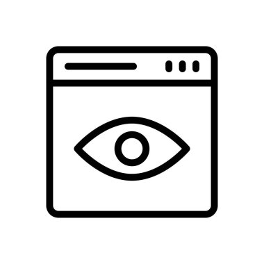 Web sayfası ince çizgi simgesi