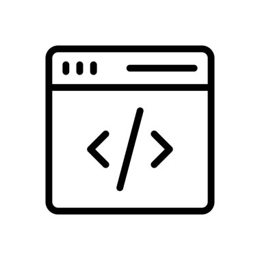 programlama vektörü ince çizgi simgesi