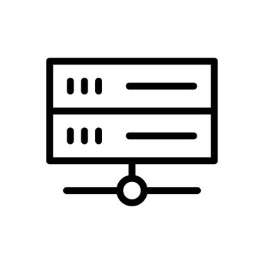 veritabanı vektörü ince çizgi simgesi