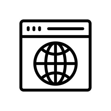 internet vektörü ince çizgi simgesi