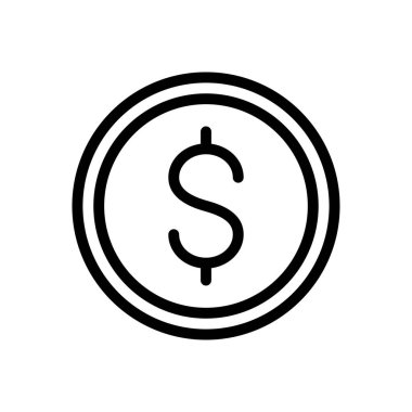 Sikkeler vektör ince çizgi simgesi