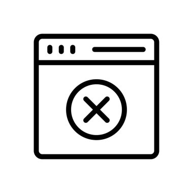 Web sayfası ince çizgi simgesi