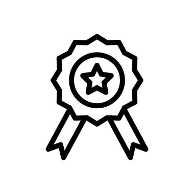 Madalya vektörü ince çizgi simgesi