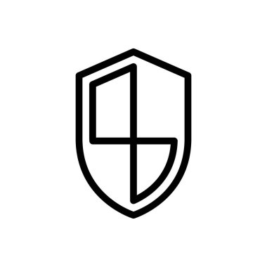 Koruma vektörü ince çizgi simgesi