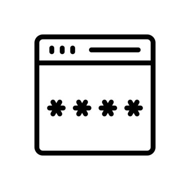 vektör ince çizgi simgesini kilitle