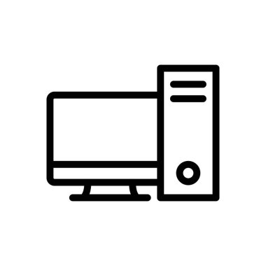 PC vektör ince çizgi simgesi