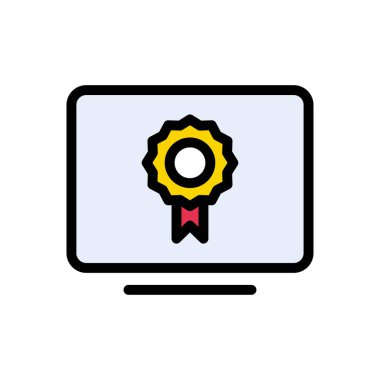 ödül vektörü düz renk simgesi 