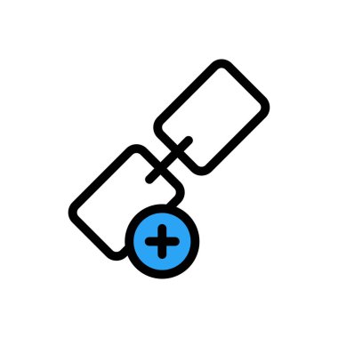 bağlantı vektörü düz renk simgesi 