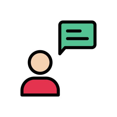 ileti vektörü düz renk simgesi 