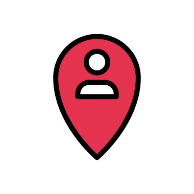 harita vektörü düz renk simgesi 