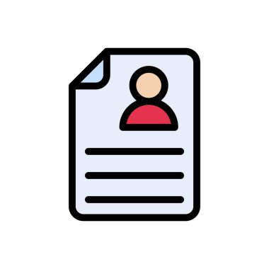 CV vektör düz renk simgesi 