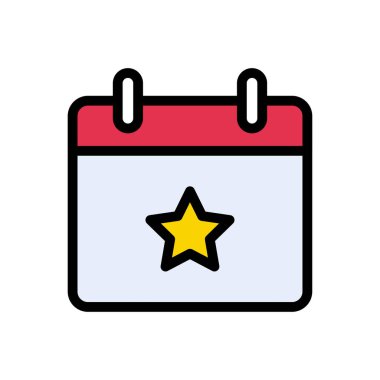 tarih vektörü düz renk simgesi 