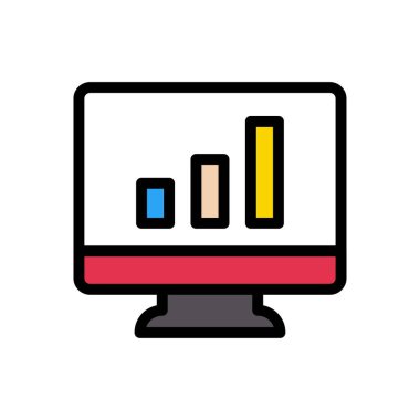 grafik vektörü düz renk simgesi 
