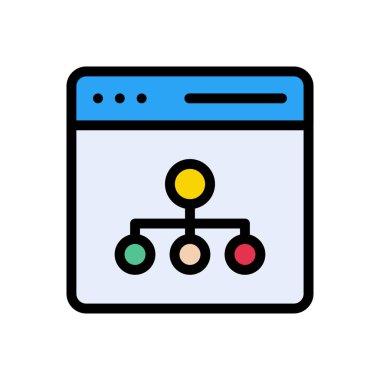 bağlantı vektörü düz renk simgesi 