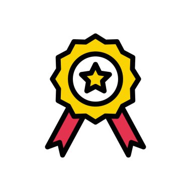 madalya vektörü düz renk simgesi 