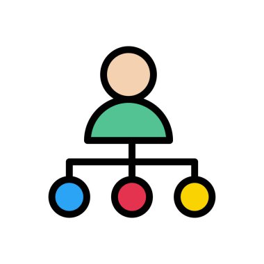 bağlantı vektörü düz renk simgesi 