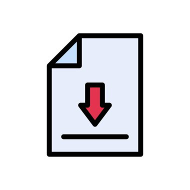 dosya vektörü düz renk simgesi 