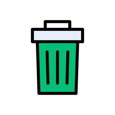 Çöp vektörü düz renk simgesi 