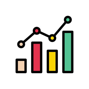 grafik vektörü düz renk simgesi 