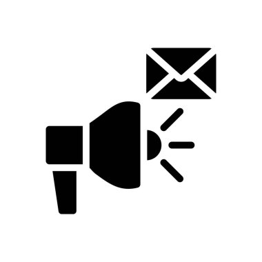 Pazarlama vektörü glyph düz simgesi