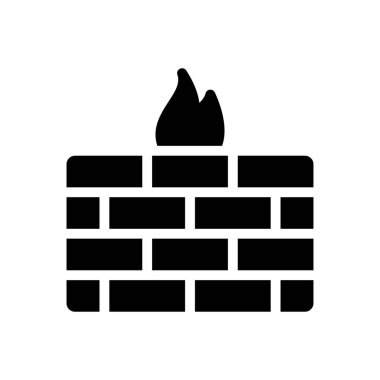 Güvenlik vektörü glyph düz simgesi