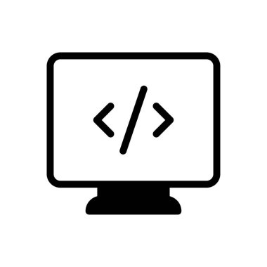 Kodlama vektörü simgesi düz simgesi